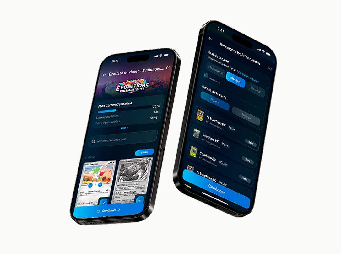 Variante de l'écran d'ajout multiple de cartes dans l'application Cardzia