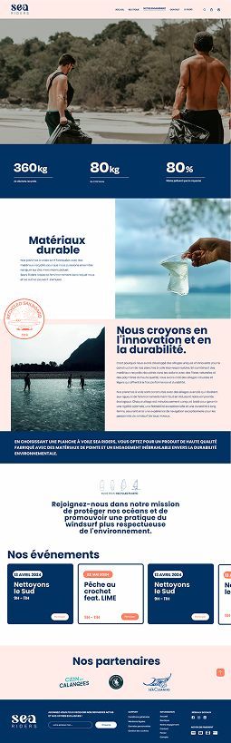 Section des engagements environnementaux du site SeaRiders