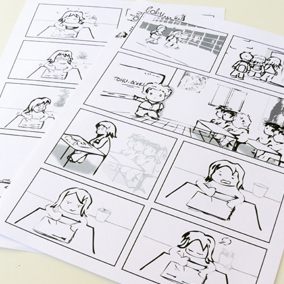 Planches de bande dessinée illustrées à la main, collection Autour de l'enfance