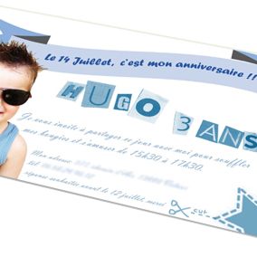 Carte d'invitation illustrée de la collection Autour de l'enfance